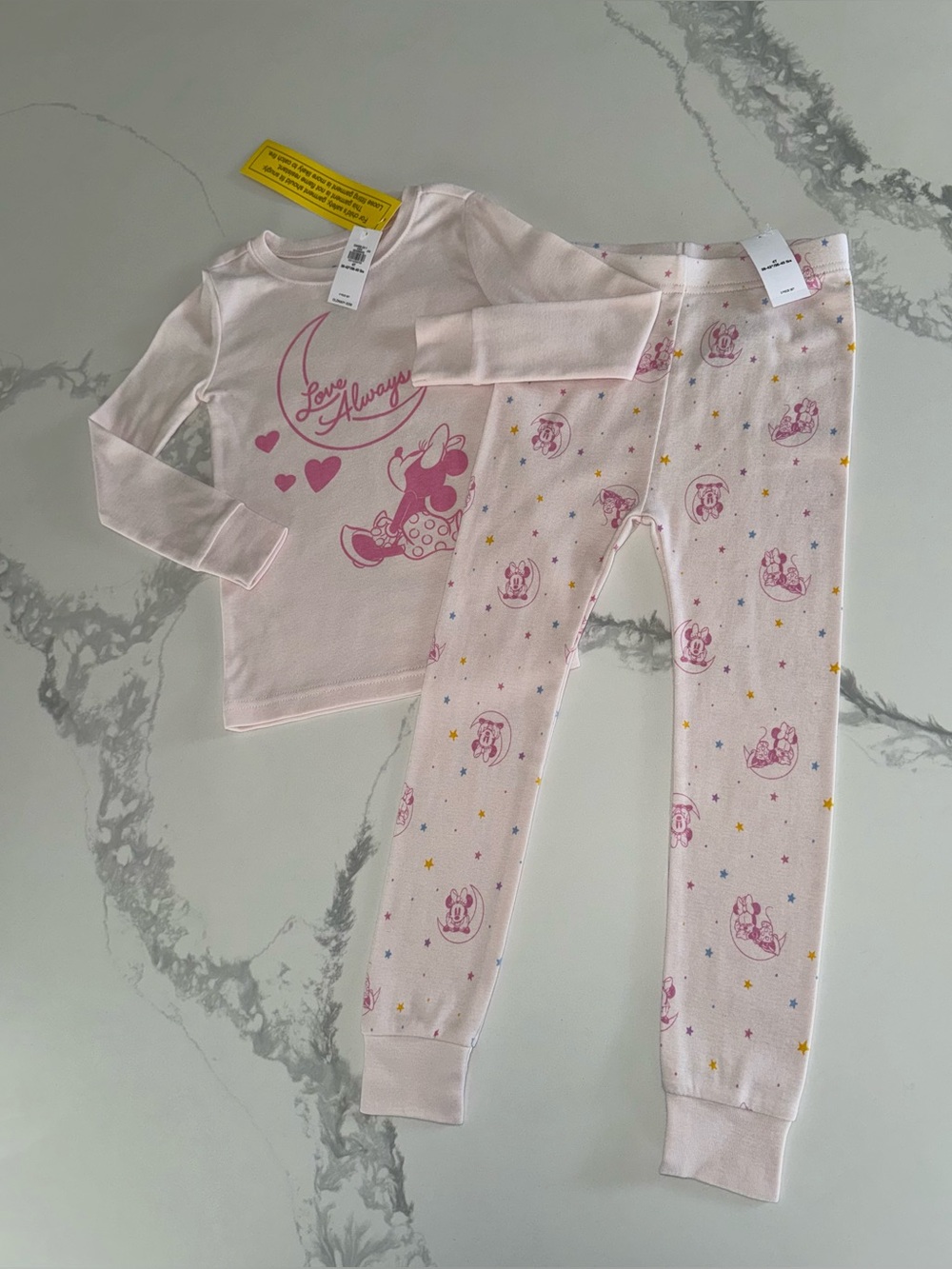 Old Navy + Disney Girls Minnie Mouse Pajama Set Moon & Stars 4T
